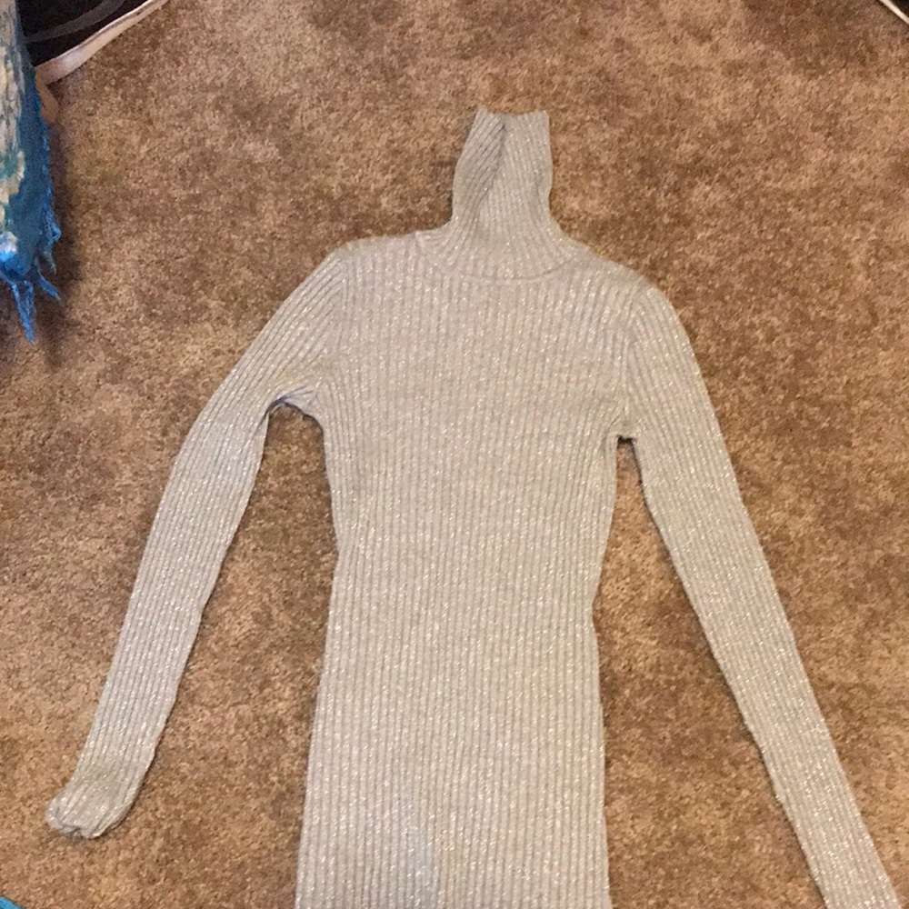 Medium Stretchy silver sparkly dress top
